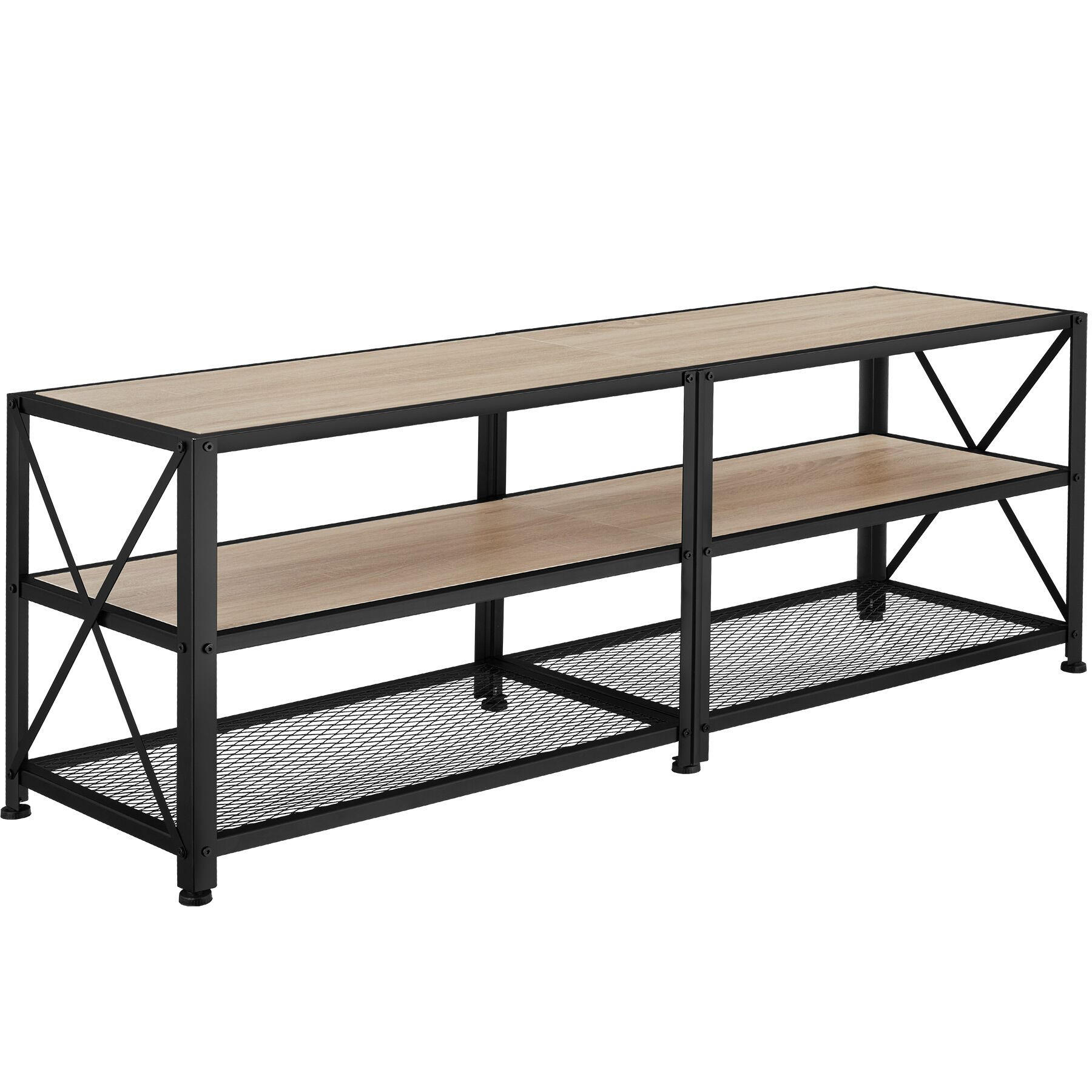 TV-REGAL Chicago,141 x 41,5 x 50,5 cm,Industrial Holz hell, Eiche Sonoma - Naturfarben, Holzwerkstoff (41.5/50.5/141cm) - tectake