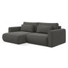 ECKSOFA mit Schlaffunktion Samt Stoff Grau - Dunkelgrau/Schwarz, Kunststoff/Textil (149/240cm) - Makamii