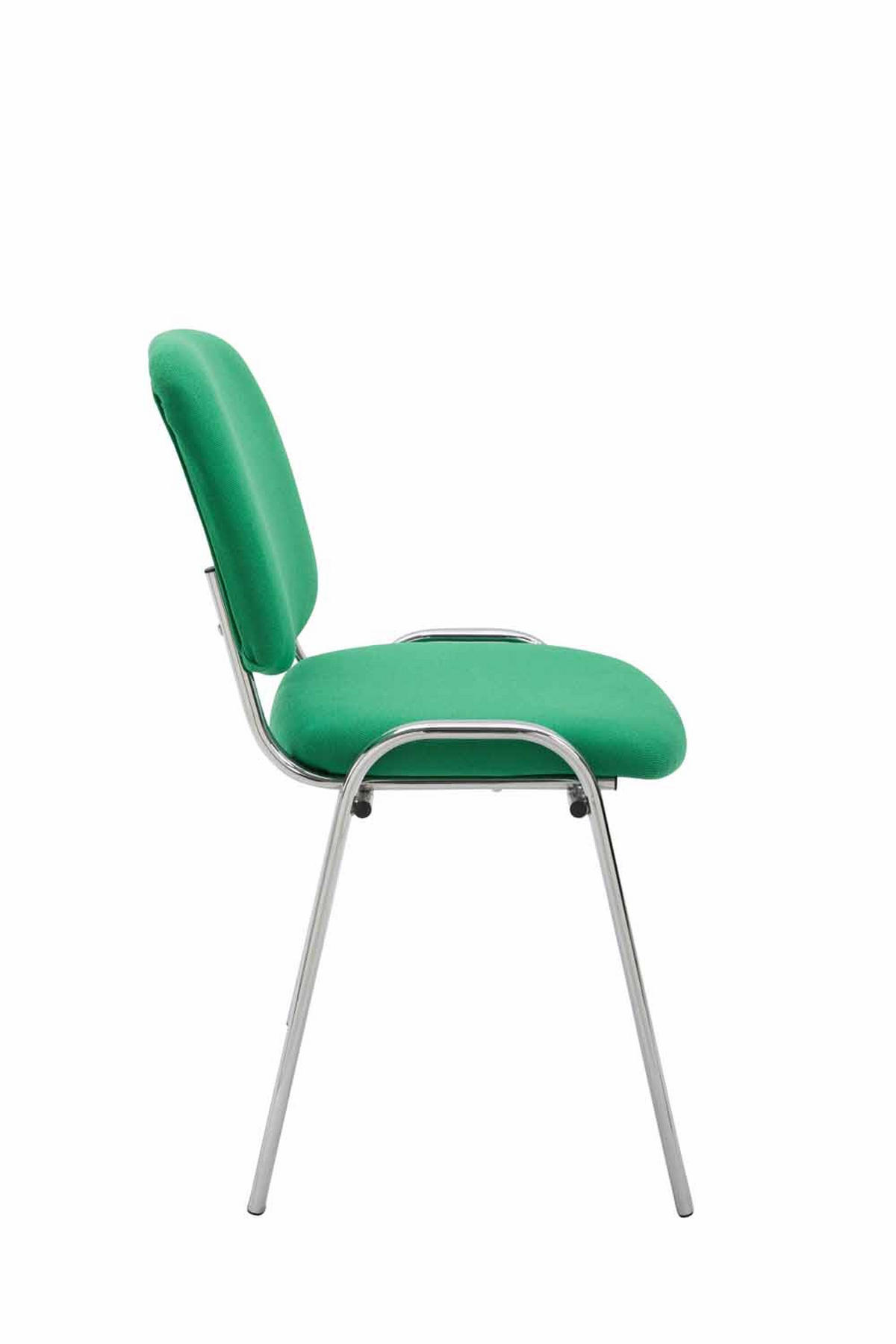 BESUCHERSTUHL Keen mit Stoffbezug, Gestell in Chromoptik / Bezug Grün - Chromfarben/Grün, Textil/Metall (53/83/53cm) - TPFLiving
