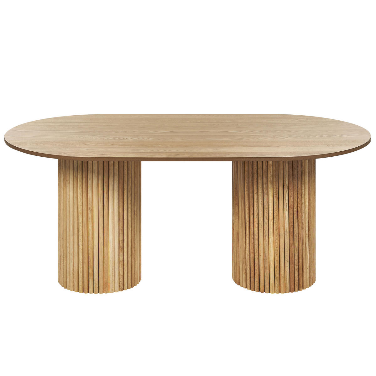 ESSTISCH 180/100/76 cm Hellbraun Oval Sheridan - Hellbraun, Holzwerkstoff (180/100/76cm) - Beliani