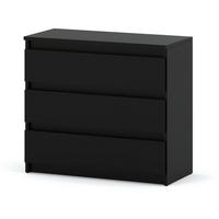 KOMMODE mit Schubladen – schwarz - Schwarz, Holz (80/71.5/33.5cm) - Stiv Meble