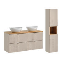 BADMÖBEL 120.4cm Manoa 2er-Set Kaschmir - Beige, Holzwerkstoff (120.4/59/40cm) - Petits-meubles