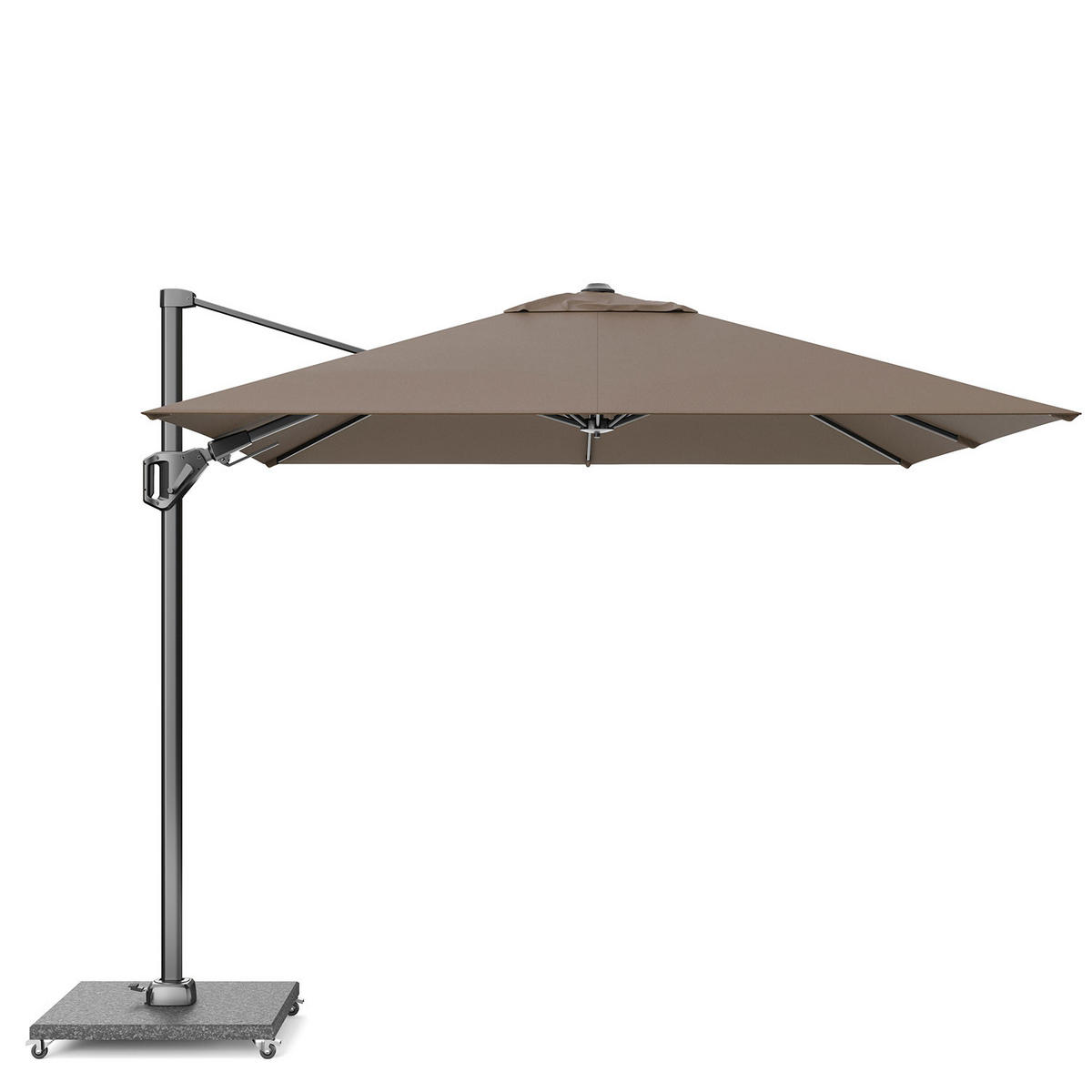AMPELSCHIRM quadratisch 2.7 x 2.7 m Voyager T² Premium 360° kippbar braun/anthrazit - Braun, Metall (270/270cm) - Platinum