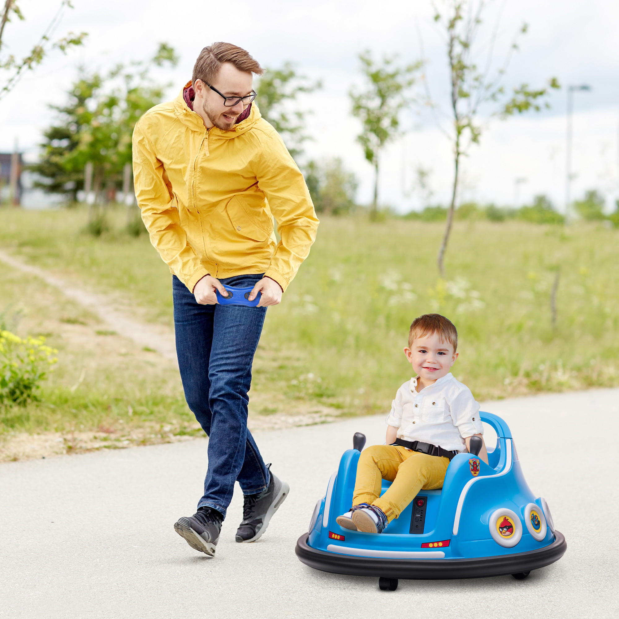 KINDER AUTOSCOOTER, Kunststoff, Metall, Blau - Blau, Kunststoff (73/73/44cm) - AIYAPLAY