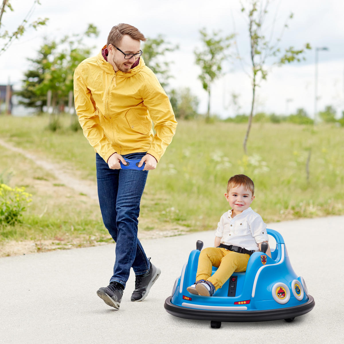 KINDER AUTOSCOOTER, Kunststoff, Metall, Blau - Blau, Kunststoff (73/73/44cm) - AIYAPLAY