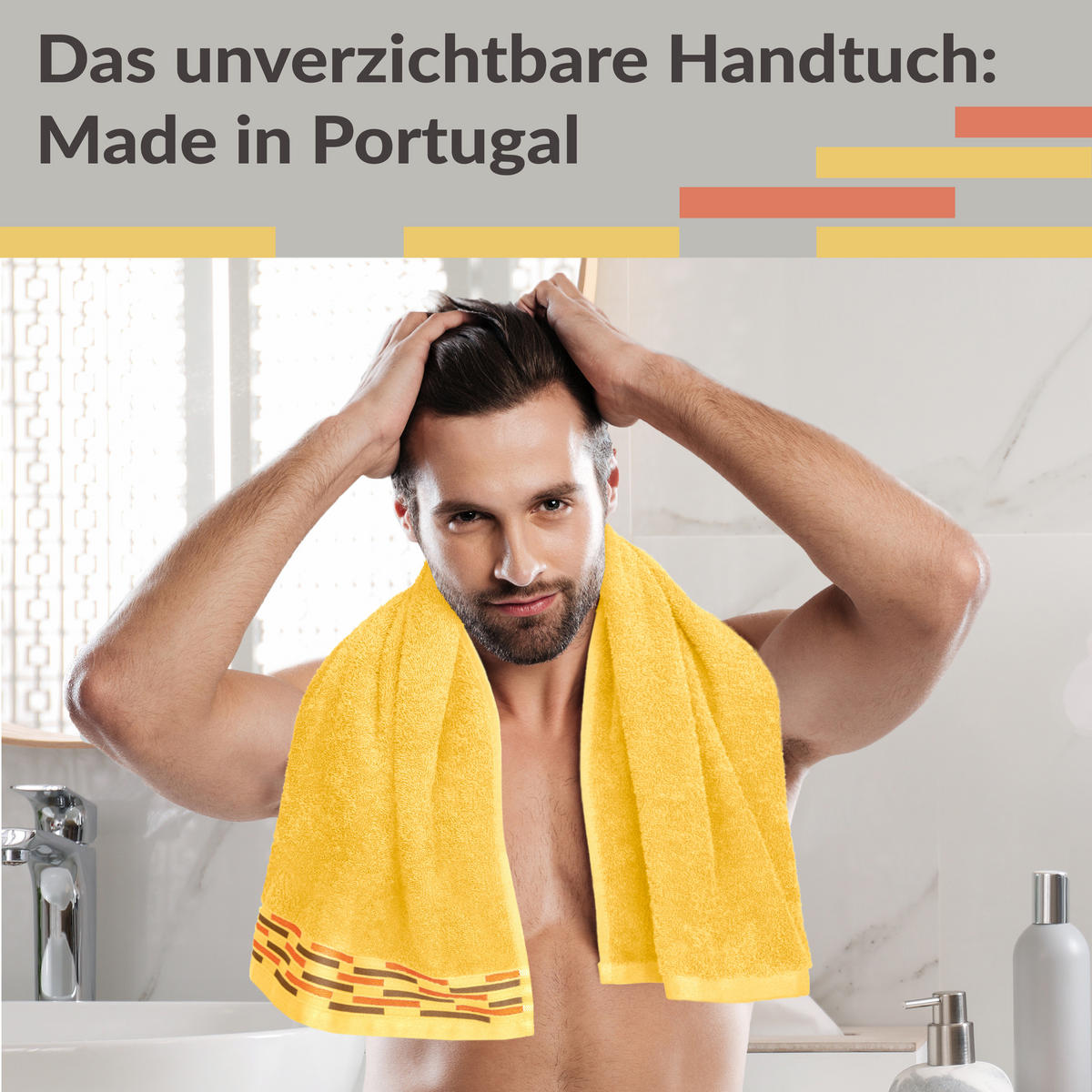 HANDTUCH Lugano Gelb 2er 50x100 cm - Gelb, Textil (50/100cm) - Lashuma