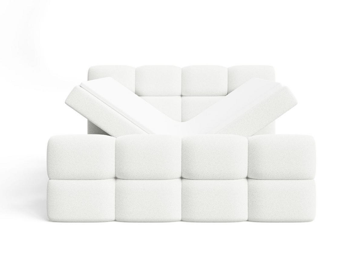 BOXBETT Rivon 180x200 Bouclé-Stoff Creme - Creme, Holz/Textil (180/200cm) - Graingold