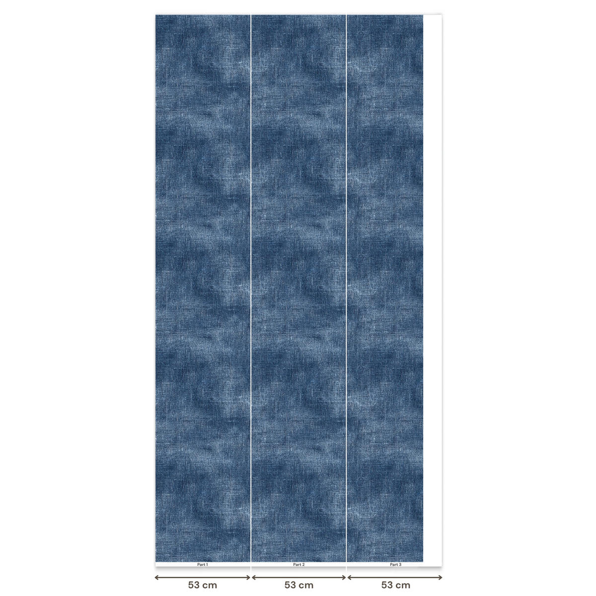 TAPETE - Leinen - Textur - Muster - Denim - Rustikal - 140x300 cm - Blau, Papier (140/300cm) - OnlyWow