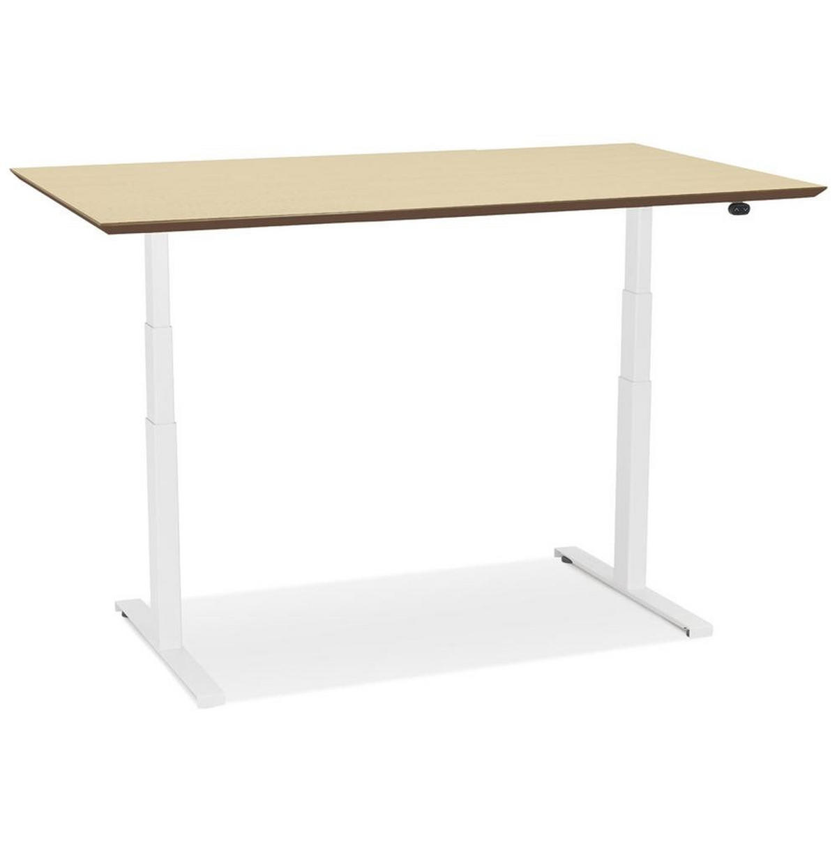 SCHREIBTISCH Höhenverstellbar Elektrisch Ergonomisch SIVANO, Beige-Weiß 150x70x128 cm - Beige/Weiß, Holzwerkstoff/Metall (70/150/128cm) - KADIMA DESIGN