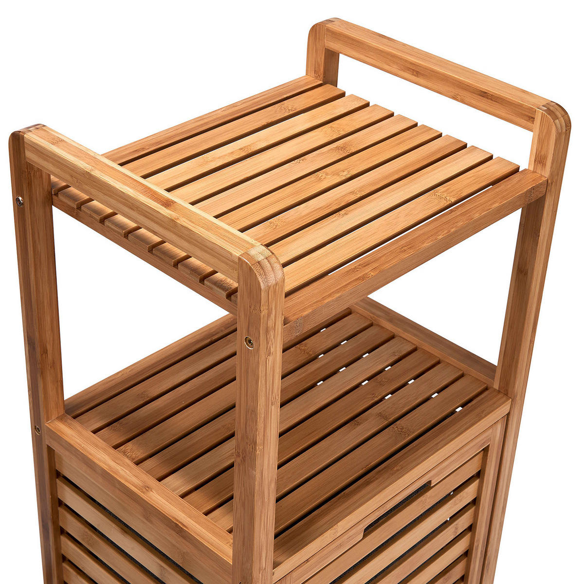 REGAL MIT WÄSCHEKORB Big Bamboo - Braun, Holzwerkstoff (40/95/31cm) - Butlers