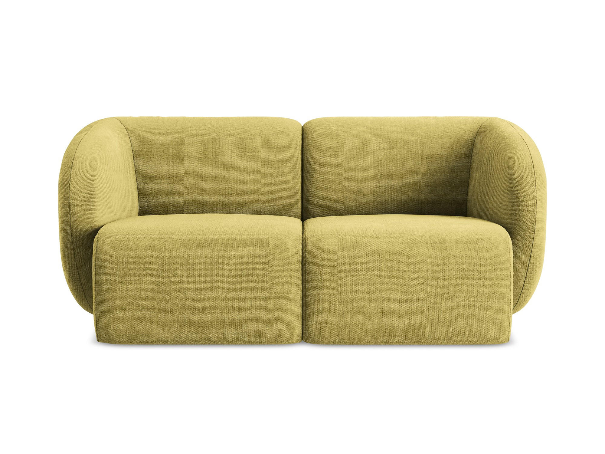 2-SITZER-SOFA Chenille Stoff Grün - Limette/Schwarz, Holzwerkstoff/Kunststoff (174/75/94cm) - Makamii
