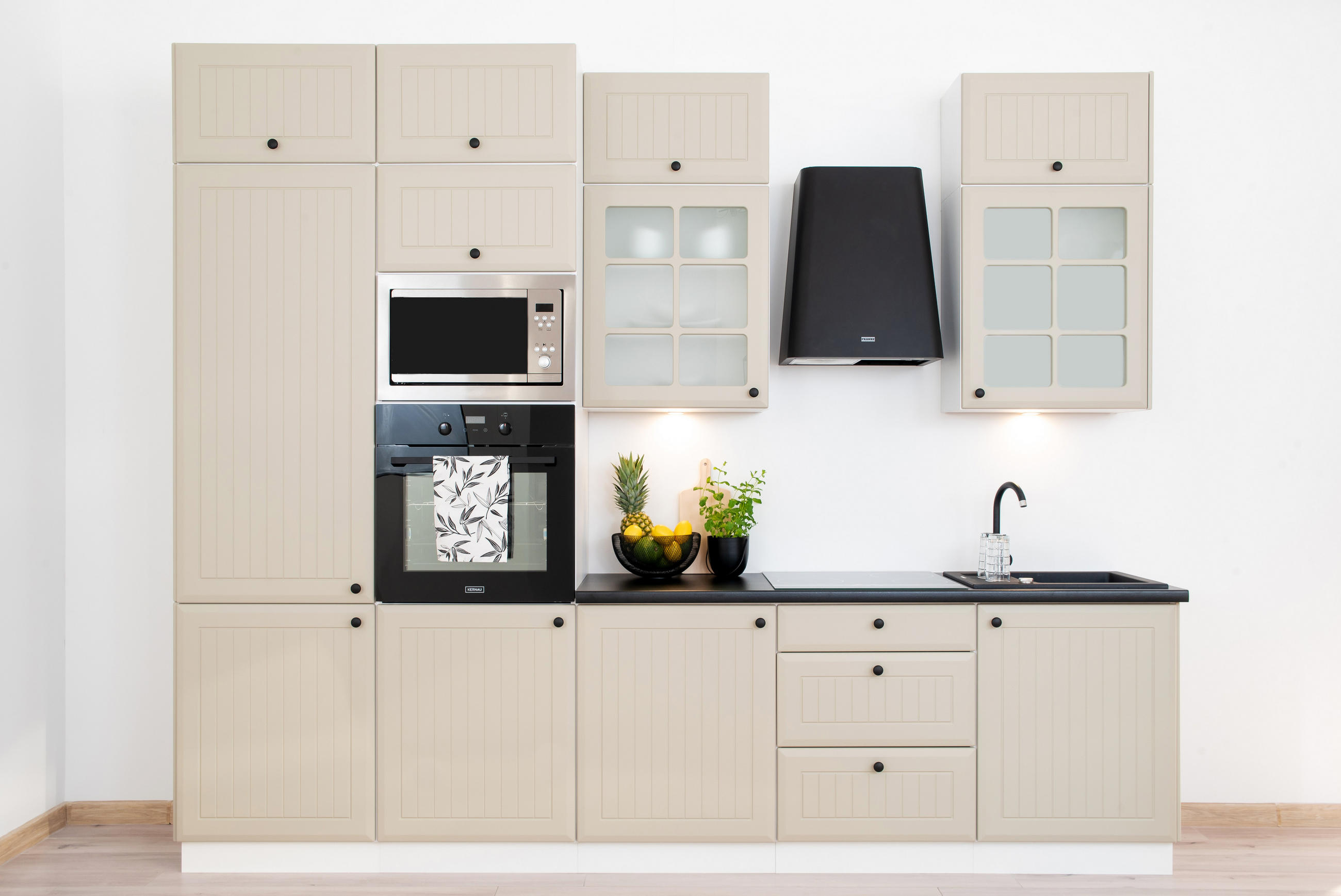 KÜCHENZEILE 300 cm - IRMA KS1-G300 - Strapazierfähig / Modern - Kaschmir, Holz/Holzwerkstoff (300/249.3/56cm) - Royal24_Markt