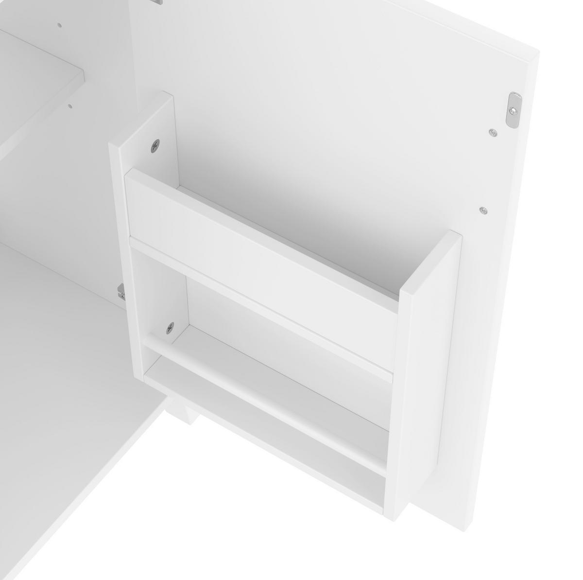BADEZIMMERSCHRANK mit Keramikwaschbecken 51 x 34 x 83 cm Weiß - Weiß, Holzwerkstoff (34/83/51cm) - Beauniv