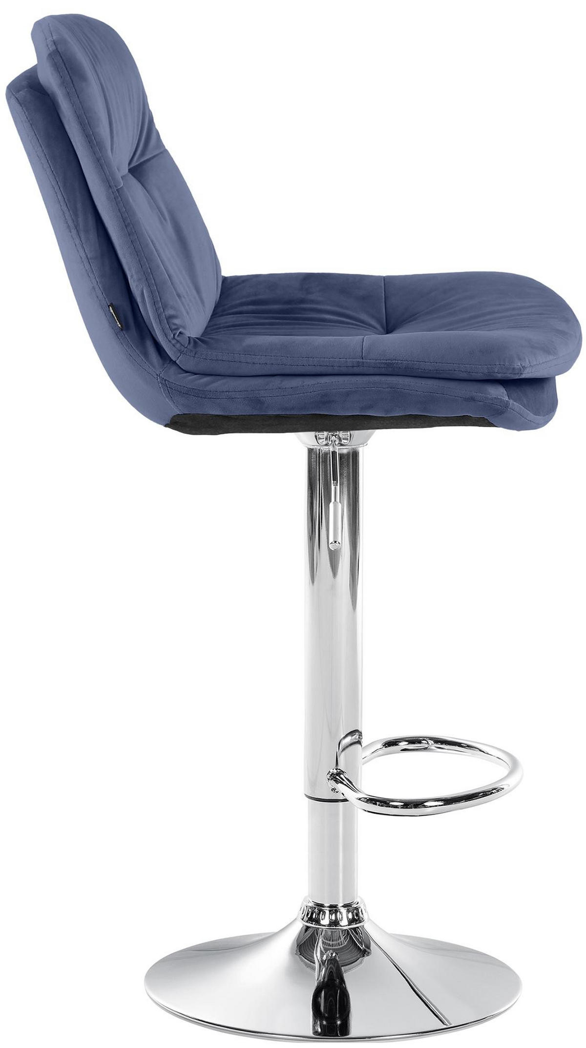 BARHOCKER Samt blau - Blau/Schwarz, Textil (46/94/54cm) - CLP