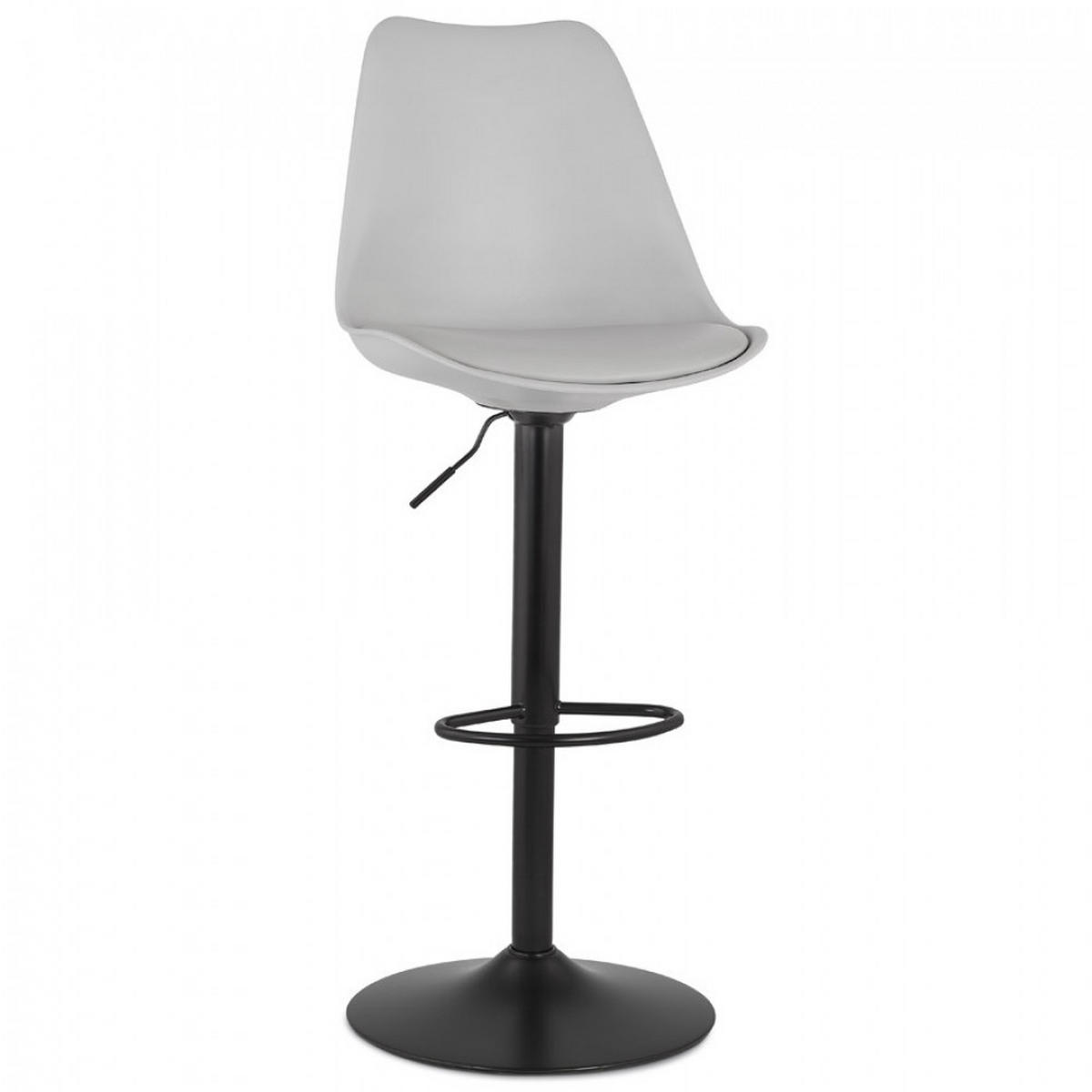 BARHOCKER grau 55x123x48cm - Schwarz/Grau, Kunststoff/Metall (55/123/48cm) - AlterEgo
