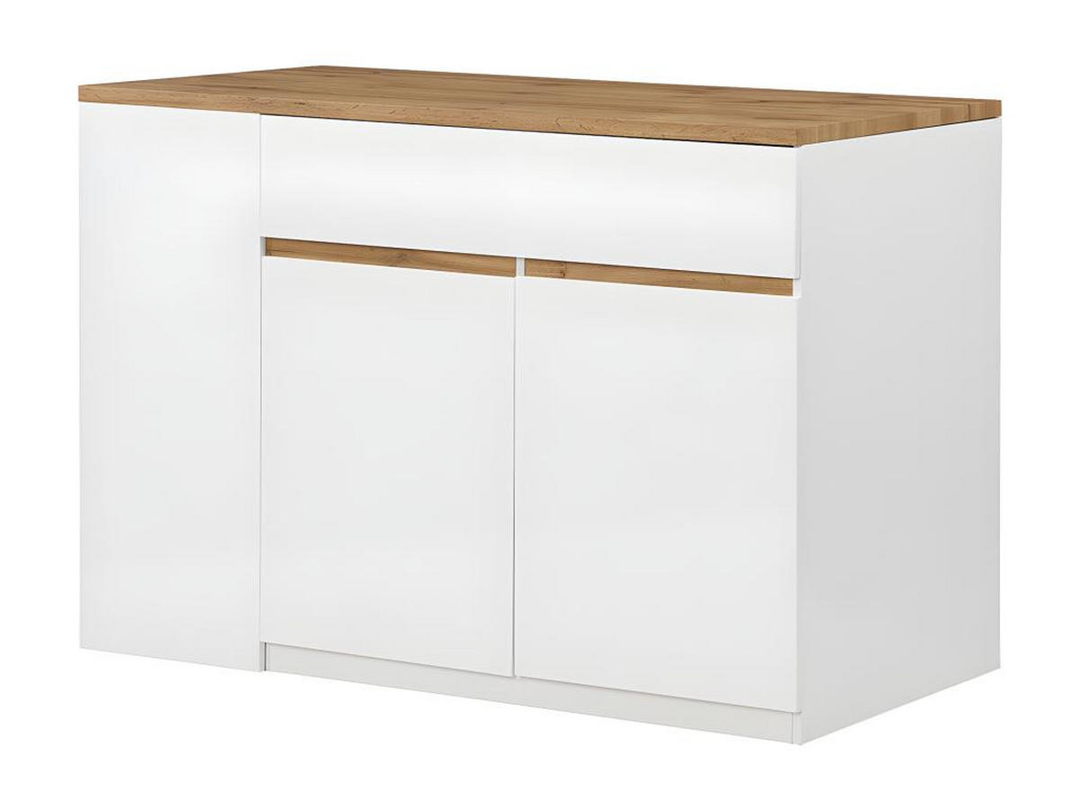 KÜCHENINSEL mit Stauraum - Weiß & Naturfarben - MEILI - Naturfarben, Holz (65/90/130cm) - Vente-Unique