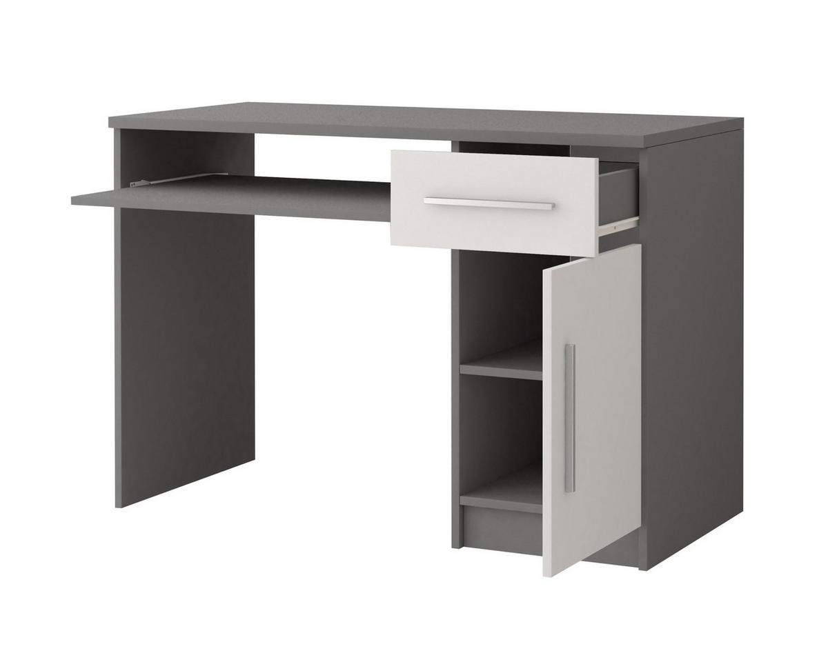 JUGENDZIMMER-SET OLMO I 3-teilig Weiß/Grau - Weiß/Grau, Holzwerkstoff (270/192/50cm) - Deine Möbel 24