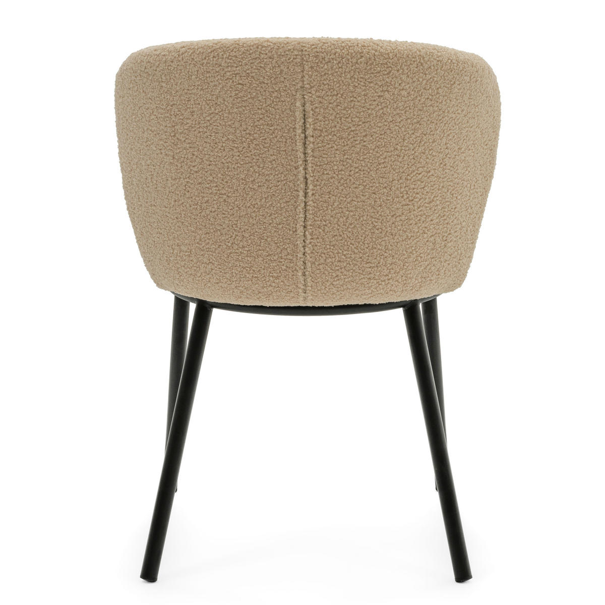 STUHL BARI gepolsterter mit Steppung - beige - Boucle - Beige/Schwarz, Textil/Metall (54/81/57cm) - NEW HOME