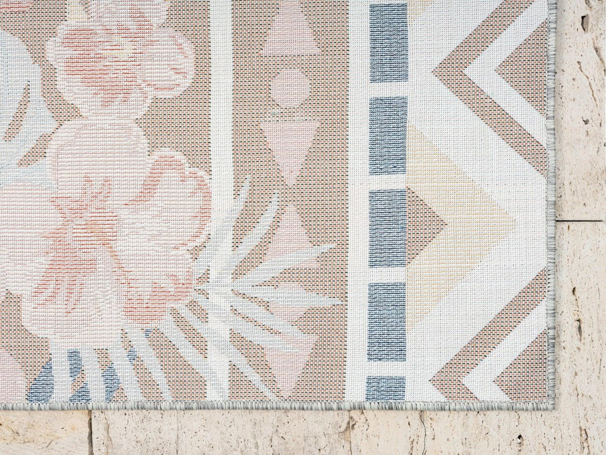 OUTDOORTEPPICH Aurora Altrosa,Dunkelblau,Currygelb 100/160 cm - Altrosa, Textil (100/160cm) - My-Rug