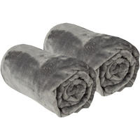 KUSCHELDECKE "Celina" 2er-Pack Anthrazit 210x280 cm - Anthrazit, Textil (210/280cm)