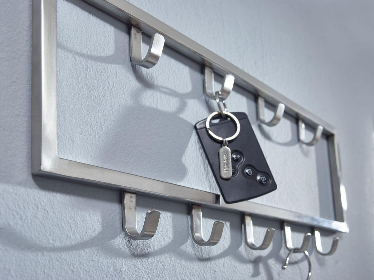 WANDGARDEROBE Metall Silber Modern poliert - Silberfarben, Metall (50/20/4cm) - KADIMA DESIGN