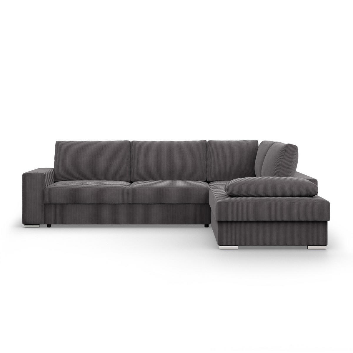 ECKSOFA MIT SCHLAFFUNKTION VELANO Dunkelgrau - Dunkelgrau, Textil (231/287cm) - Mebligo