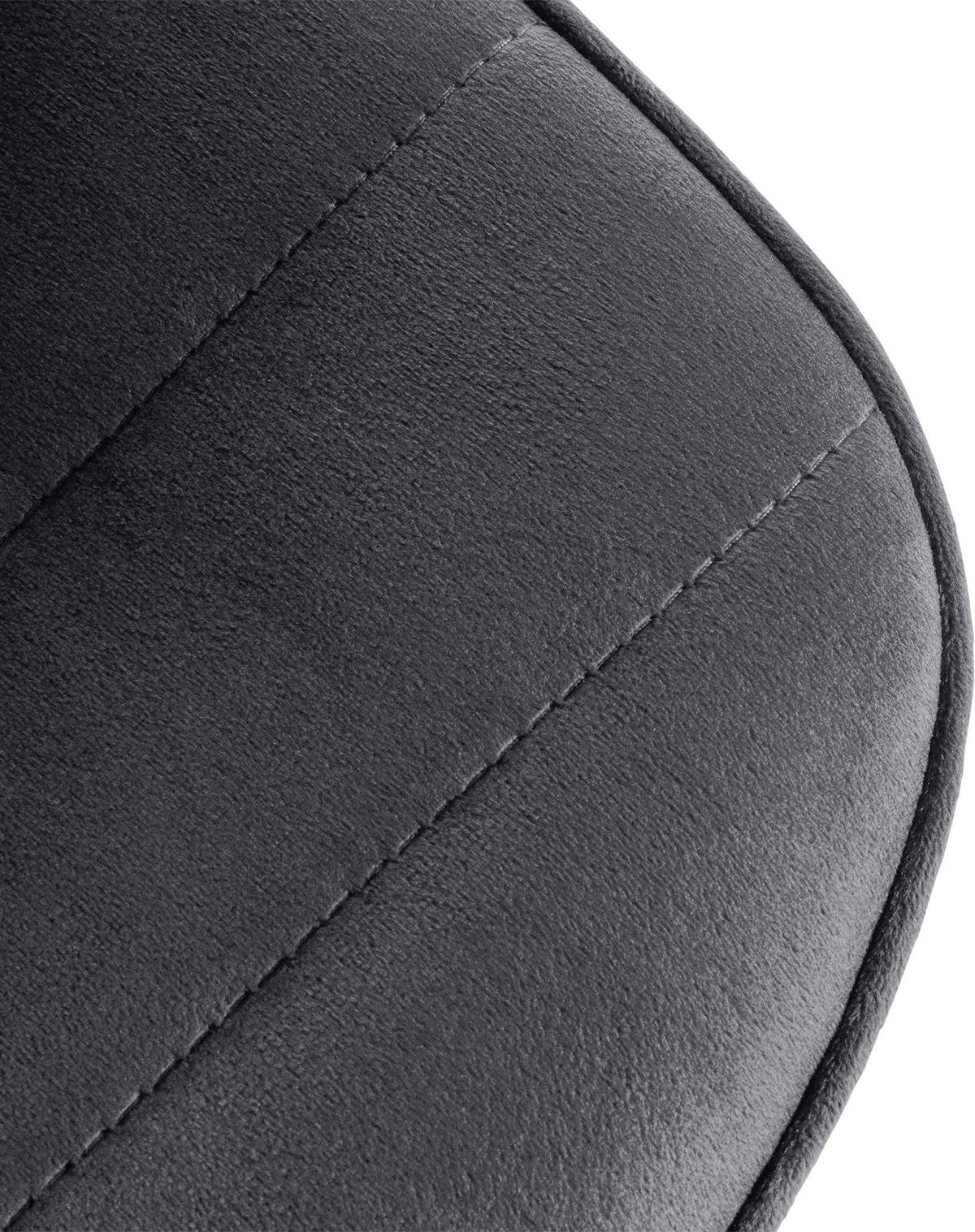 BARHOCKER Samt dunkelgrau - Dunkelgrau/Weiß, Textil/Metall (45/89/46cm) - CLP