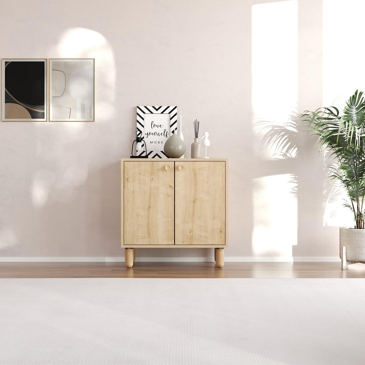 BUFFETSCHRANK lina beige - Beige, Holz (36/73/72cm) - Habitat Garten