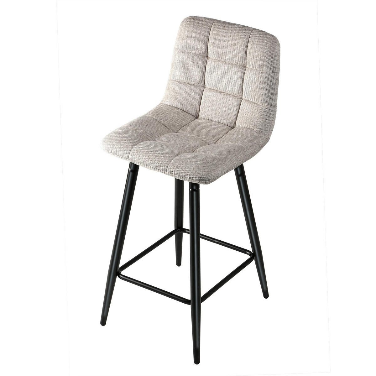 2ER-SET gepolsterter Hocker aus meliertem Stoff 42/94/51 cm - Beige, Textil (42/94/49cm) - Calicosy
