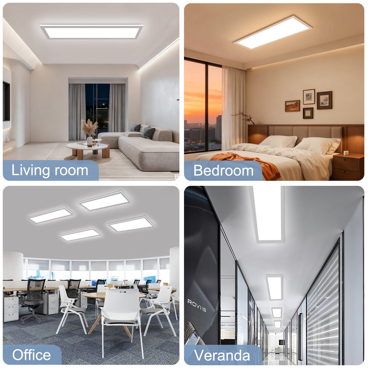 DECKENLEUCHTE PA1071EW 24W LED Dimmbar 3000K bis 6500K 58/20/3.9 CM - Weiß, Metall (58/20/3.9cm) - LOVHAUS