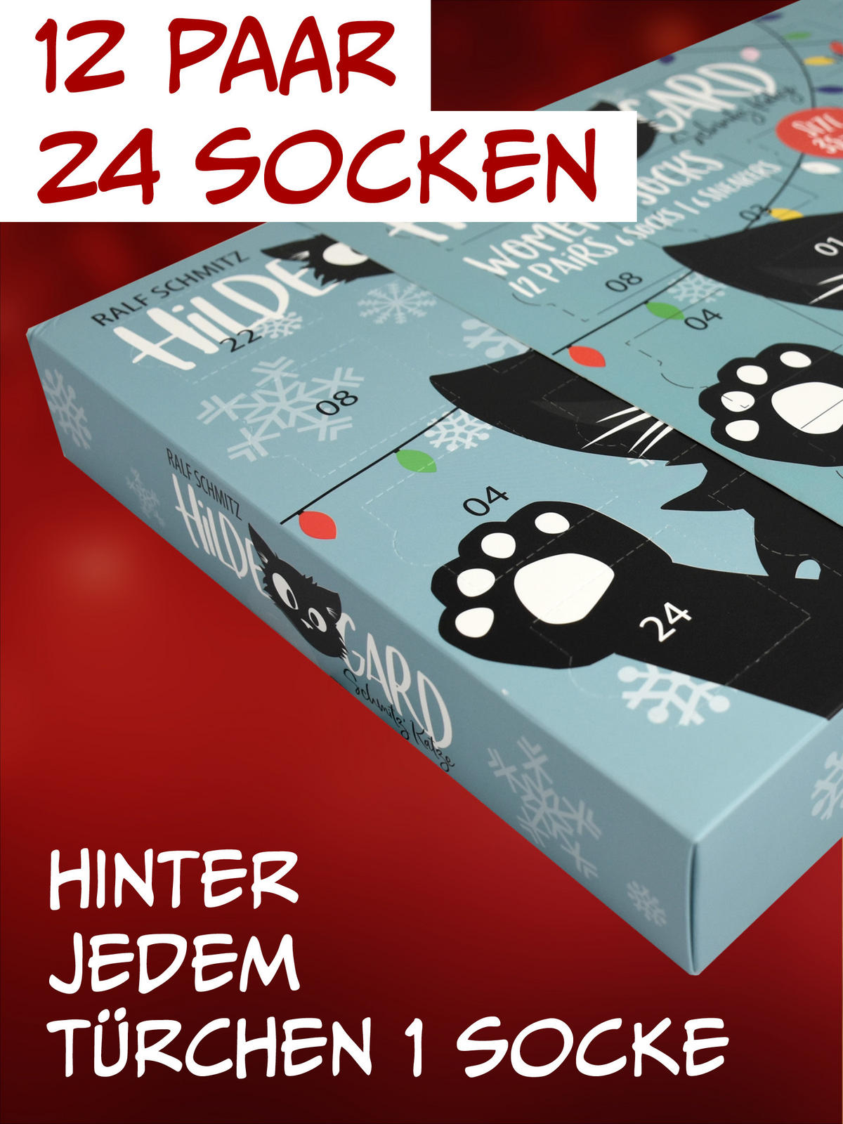 ADVENTSKALENDER Ralf Schmitz Hildegard mit 12 Paar Socken Größe 35-41 - Multicolor, Textil (37/5/26.5cm) - United Labels