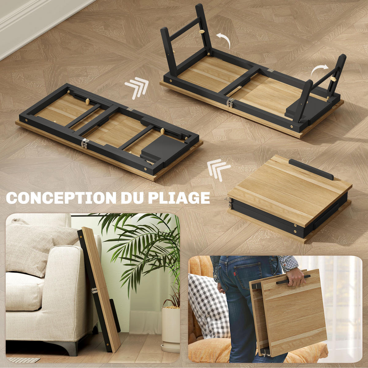LAPTOPTISCH DE-16698 höhenverstellbar & neigbar, mit Schublade Eiche - Eichefarben, Naturmaterialien (83.5/33/34cm) - ComfortXL