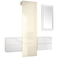 GARDEROBE Carlton Paneel in Creme Hochglanz - Creme, Holzwerkstoff (157/193/35cm) - Vladon