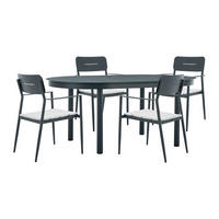 GARTENESSGRUPPE im Set - 4 -Sitzer - Aluminium - anthrazitgrau - LOTTYS - Anthrazit, Metall - Vente-Unique