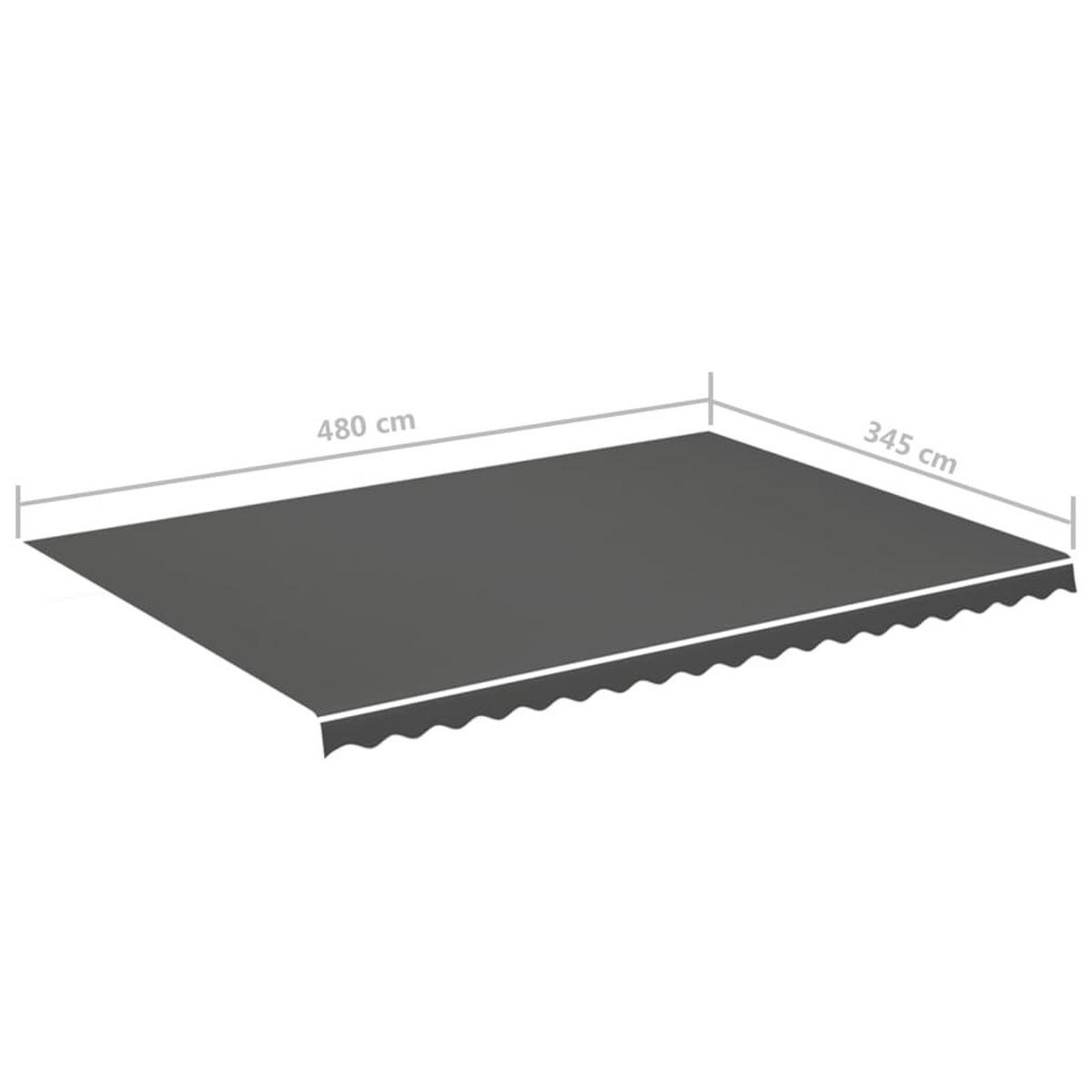 MARKISENSTOFF mit Volant| Anthrazit, für 500x350cm Rahmen| Markisenbespannung Markisentuch - Anthrazit, Textil (480/0.3/345cm) - DELUKE
