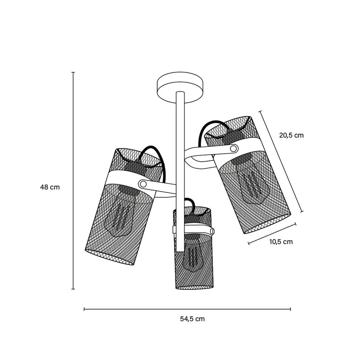 DECKENLEUCHTE LAMBA - Goldfarben/Schwarz, Metall (54.5/54.5/48cm) - Home Deluxe