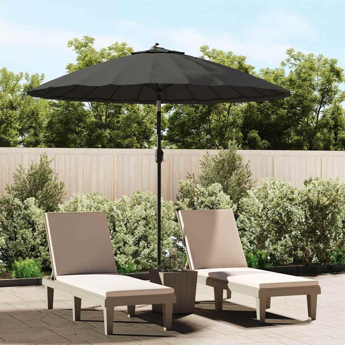 SONNENSCHIRM Mit Aluminium-Mast 270 Cm Anthrazit - Anthrazit, Textil (270/270cm) - vidaXL
