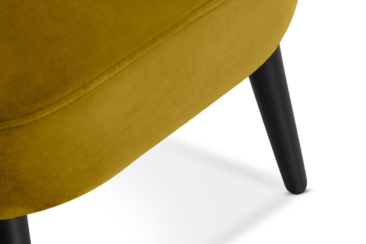 COCKTAILSESSEL DUCO auf hohen Beinen, Gelb/Schwarz - Gelb/Schwarz, Holz/Textil (63/89/65cm) - KONSIMO®