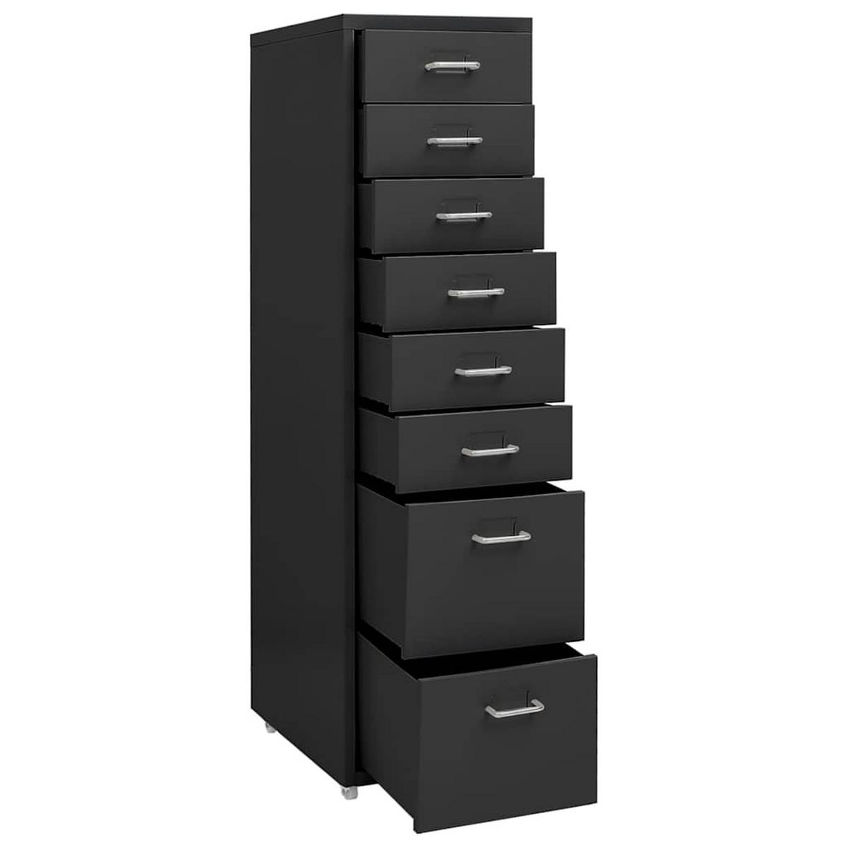 AKTENSCHRANK Mit Rollen Anthrazit 28/41/109 Cm Metall - Anthrazit, Metall (41/109/28cm) - vidaXL