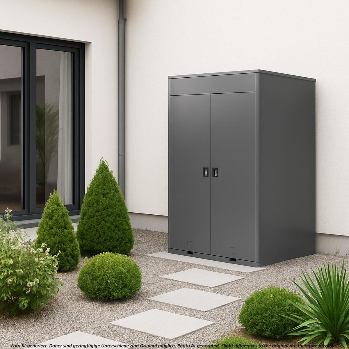 FAHRRADGARAGE H66B rechteckig Anthrazit - Anthrazit, Metall (158/213/125cm) - MCW