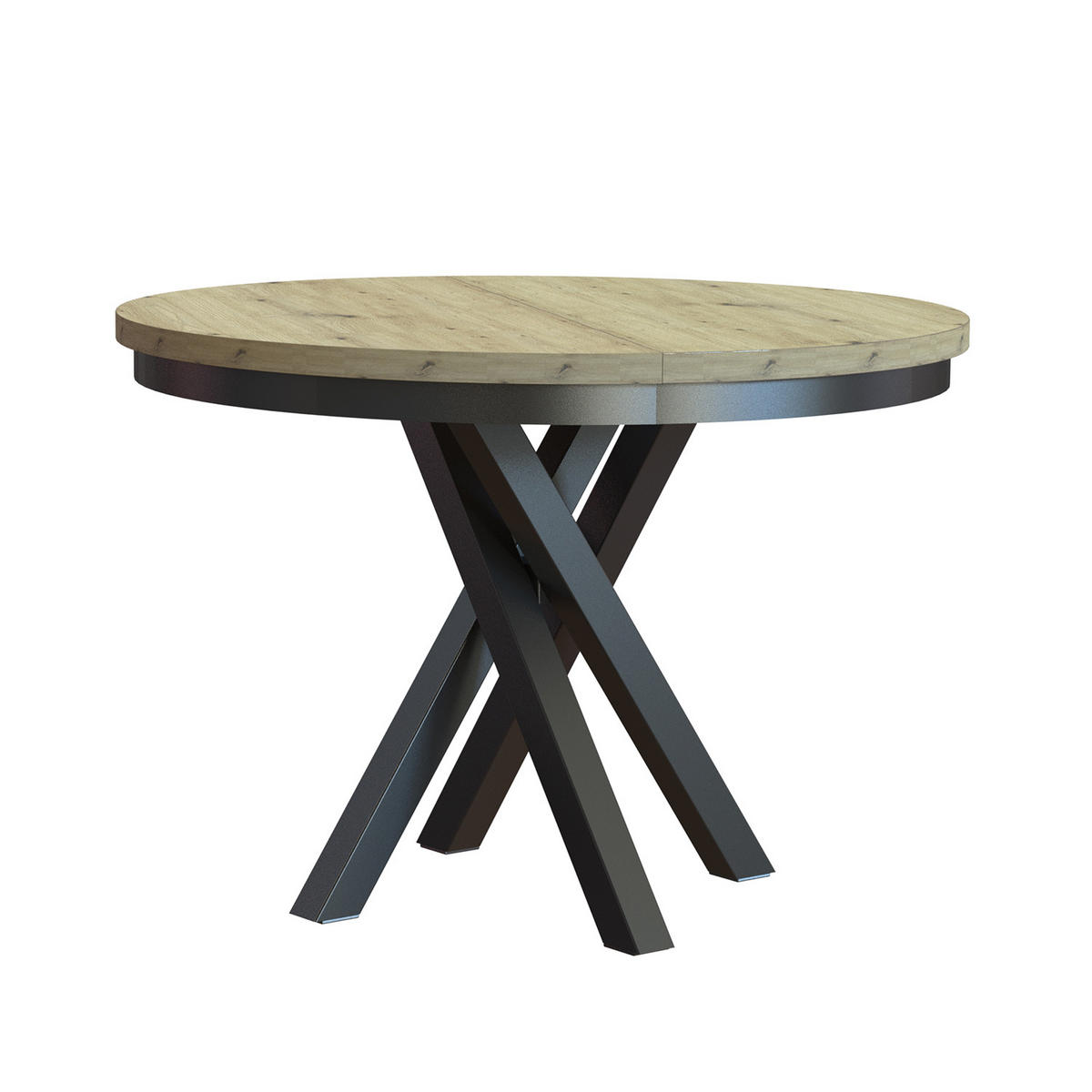 ESSTISCH CHRIS - Schwarz/Eiche Artisan, Holzwerkstoff (100/100/77cm) - Meblini