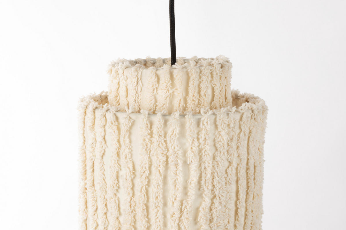 HÄNGELAMPE Arjun - Beige - 20/20/38 cm - Beige, Textil (20/20/38cm)