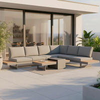 LOUNGEGARNITUR Sabrina Grau Metall/Outdoorstoff - Grau, Metall - Bessagi Garden