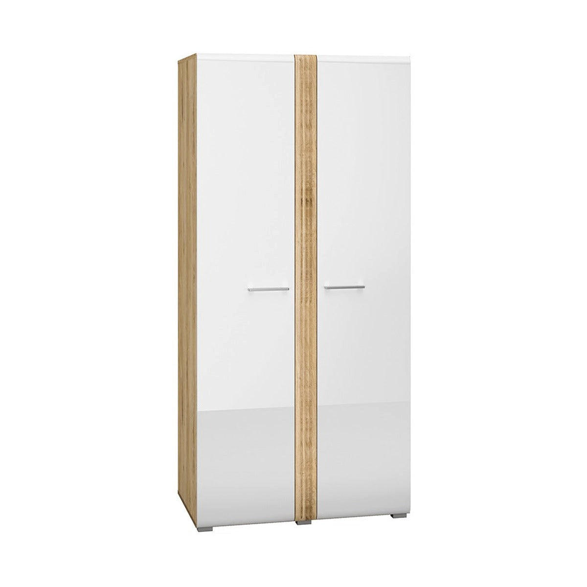 KLEIDERSCHRANK – 92 cm – Adagio – Weiß / Eichefarben - Eichefarben/Weiß, Holzwerkstoff (92/196/56cm) - hi-markt