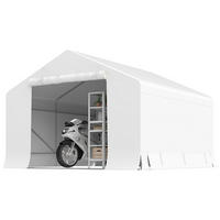 GARTENHAUS Wasserdichtes Gartenhaus-/Garagenzelt mit Rolltor, Metall und PE 3x3m ,weiß - Weiß, Metall (300/210/300cm) - Vallsero