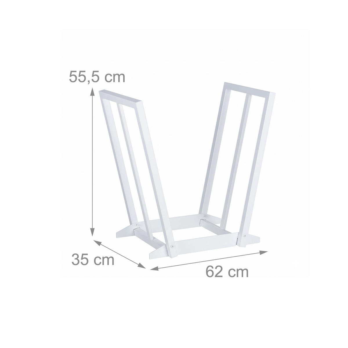 KAMINHOLZREGAL - Weiß, Metall (62/55.5/35cm) - Relaxdays
