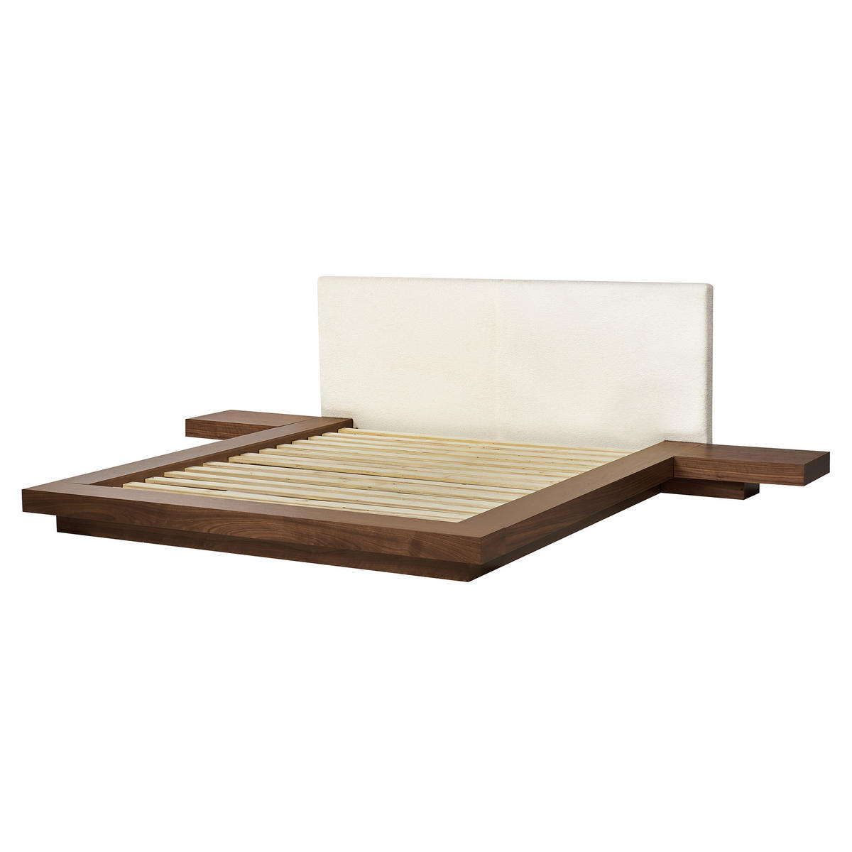 BETT mit Lattenrost 160/200 cm MDF-Platte Braun Zen - Braun, Holz (160/200cm) - Beliani
