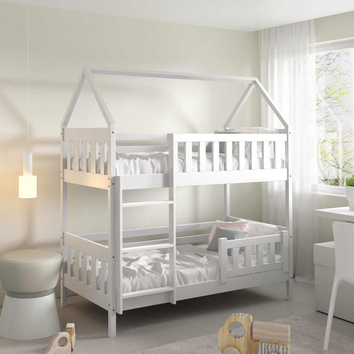 ETAGENBETT ELENA 80x160 cm Weiß - Weiß, Holz (80/160cm) - MASSENO