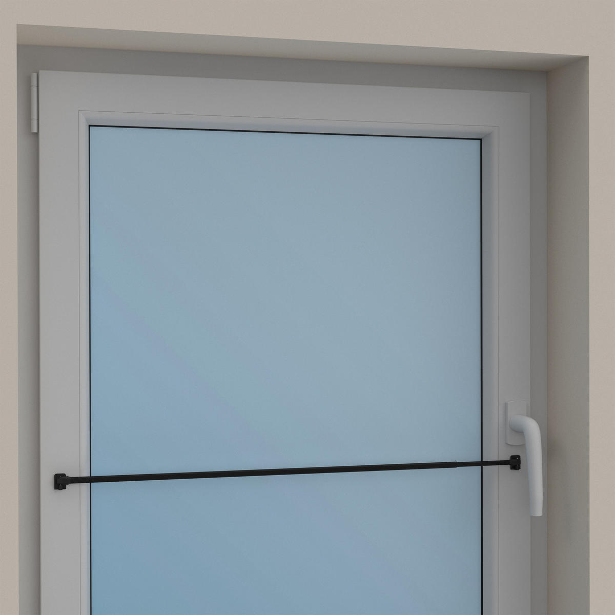 SCHEIBENSTANGEN / VITRAGESTANGEN MIT KLEBEHAKEN Geno 80-140 cm, oval, Schwarz, Packung 2 Stück - Schwarz, Kunststoff/Metall (1.2/2.4/140cm) - INTERDECO