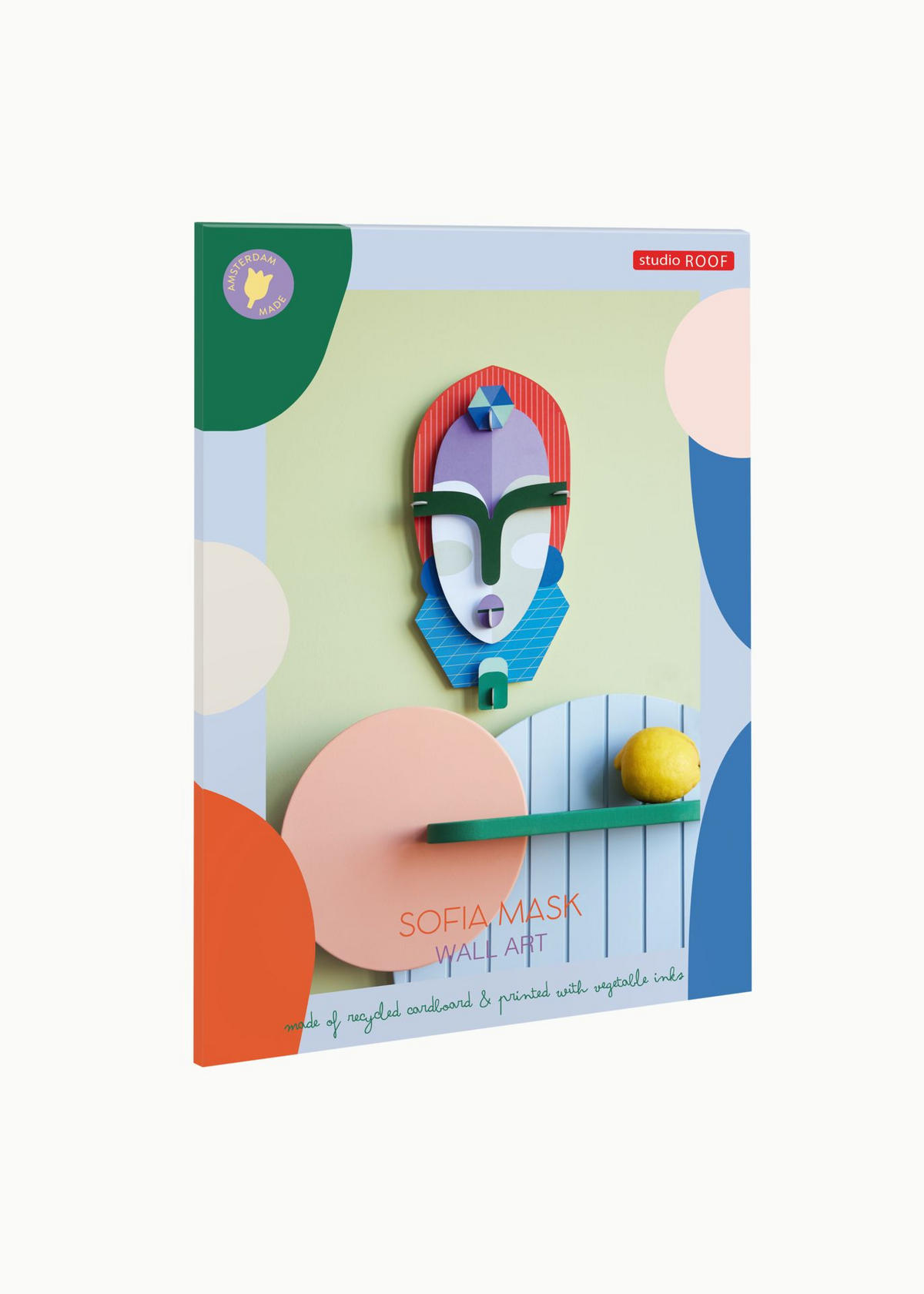 WANDDEKO Moderne Stammesmaske 5.1/36 cm - Multicolor, Wellpappe (5.1/36/17cm) - KUNSTLOFT